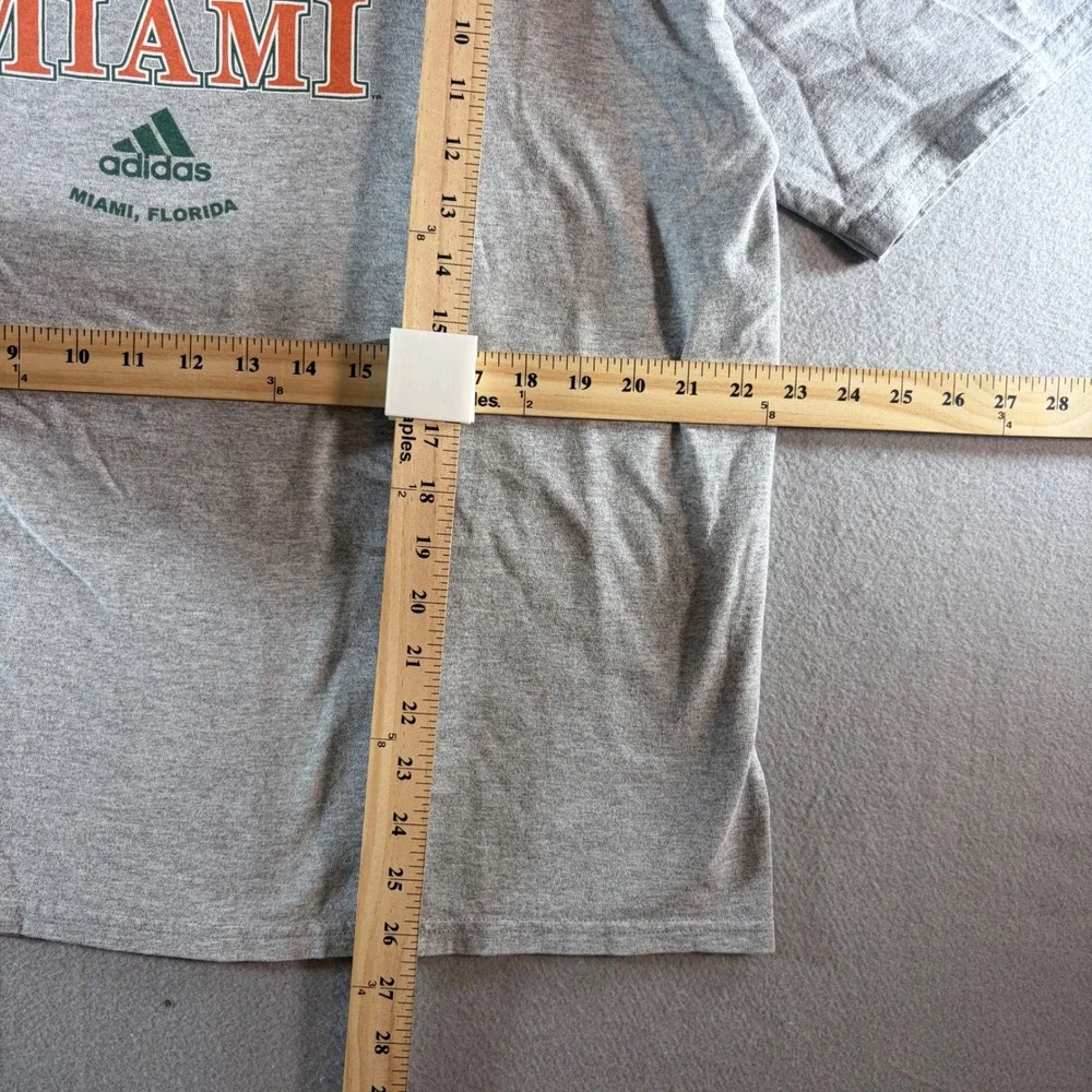 Adidas Miami Hurricanes Sebastian the Ibis Graphic T-Shirt Mens Large Gray